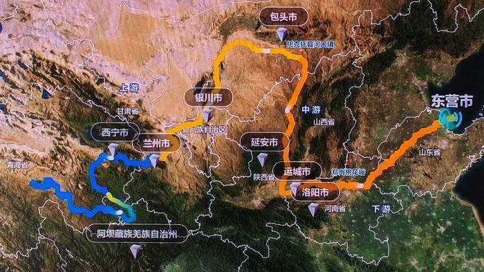 △黃河發(fā)源于青藏高原，呈“幾”字形流經(jīng)青海、四川、甘肅、寧夏、內(nèi)蒙古、山西、陜西、河南、山東9省區(qū)，全長5464公里。(資料圖)