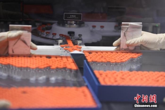 資料圖：北京科興中維生物技術(shù)有限公司生產(chǎn)線上的疫苗。 <a target='_blank' href='/'>中新社</a>記者 蔣啟明 攝 　