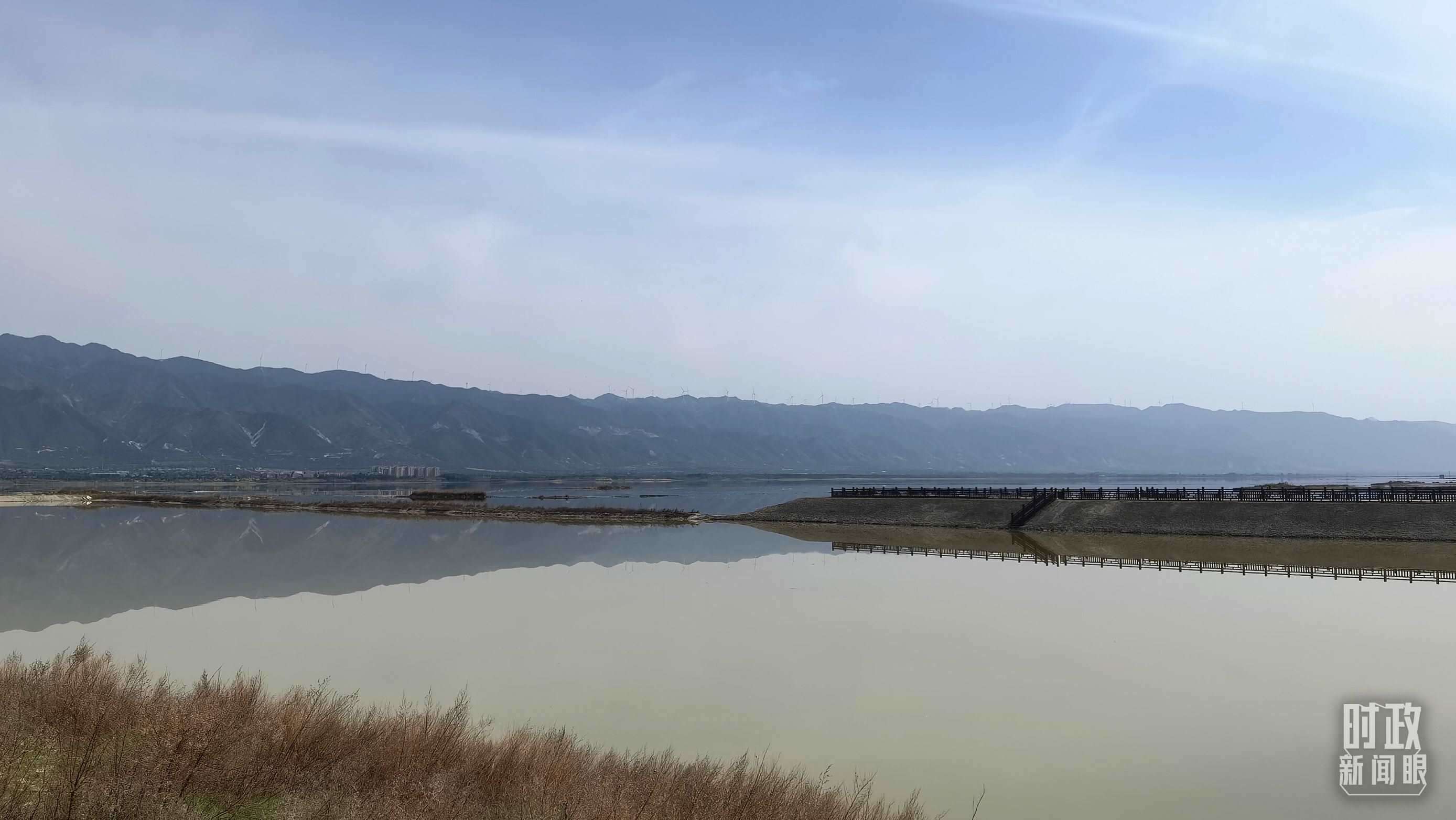 △運(yùn)城鹽湖。（總臺央視記者馬亞陽拍攝）