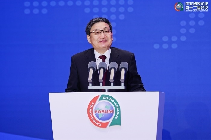 中國(guó)政府非洲事務(wù)特別代表劉豫錫在中非智庫(kù)論壇第十二屆會(huì)議開(kāi)幕式上發(fā)表致辭。浙江師范大學(xué)非洲研究院供圖