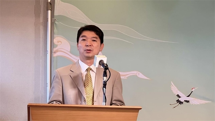 中國(guó)駐東京旅游辦事處主任歐陽(yáng)安致辭。中國(guó)駐東京旅游辦事處供圖