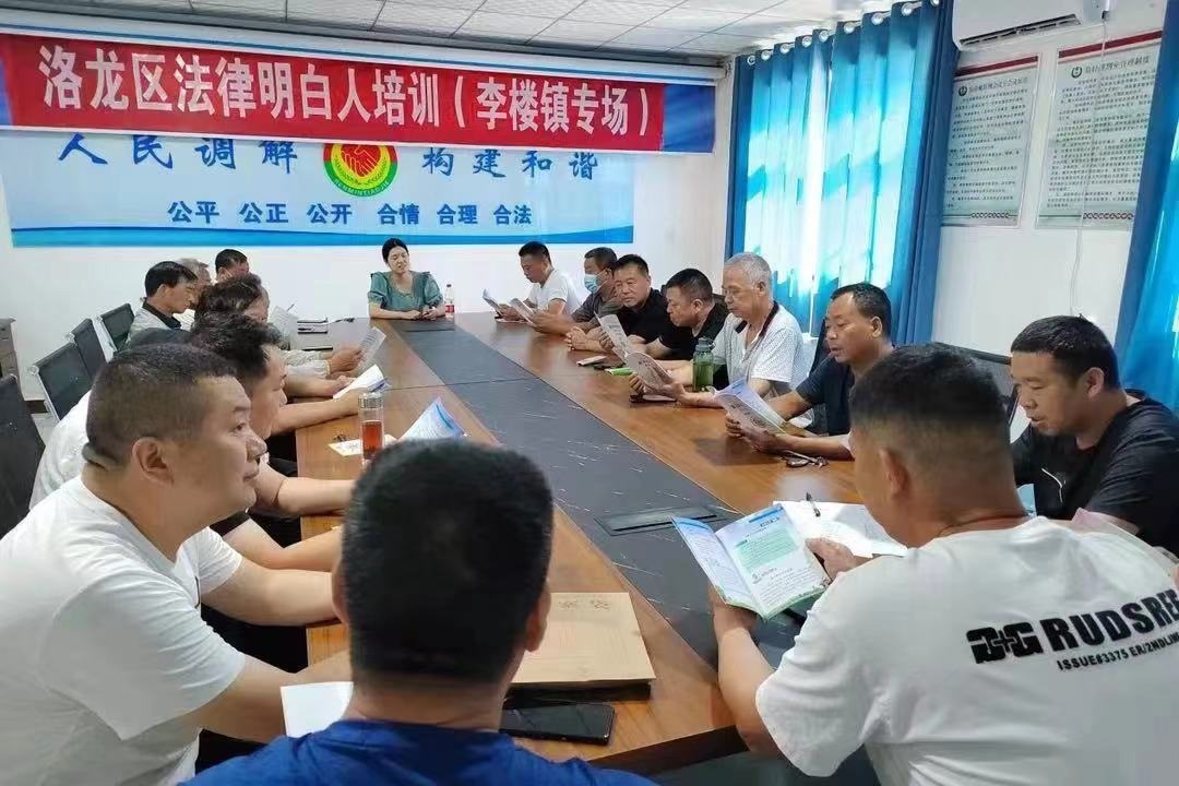 河南省洛陽市洛龍區(qū)李樓司法所開展《民法典》專題普法講座暨“法律明白人”培訓。河南省司法廳供圖