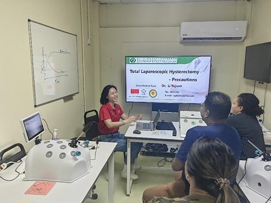 培訓現(xiàn)場。第18期援圭亞那醫(yī)療隊供圖