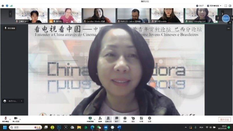 中國傳媒大學(xué)外國語言文化學(xué)院院長文春英教授。 論壇截圖