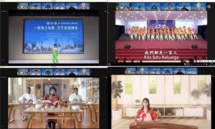 圖為開營儀式上兩國營員表演精彩節(jié)目。黎明職業(yè)大學(xué)供圖