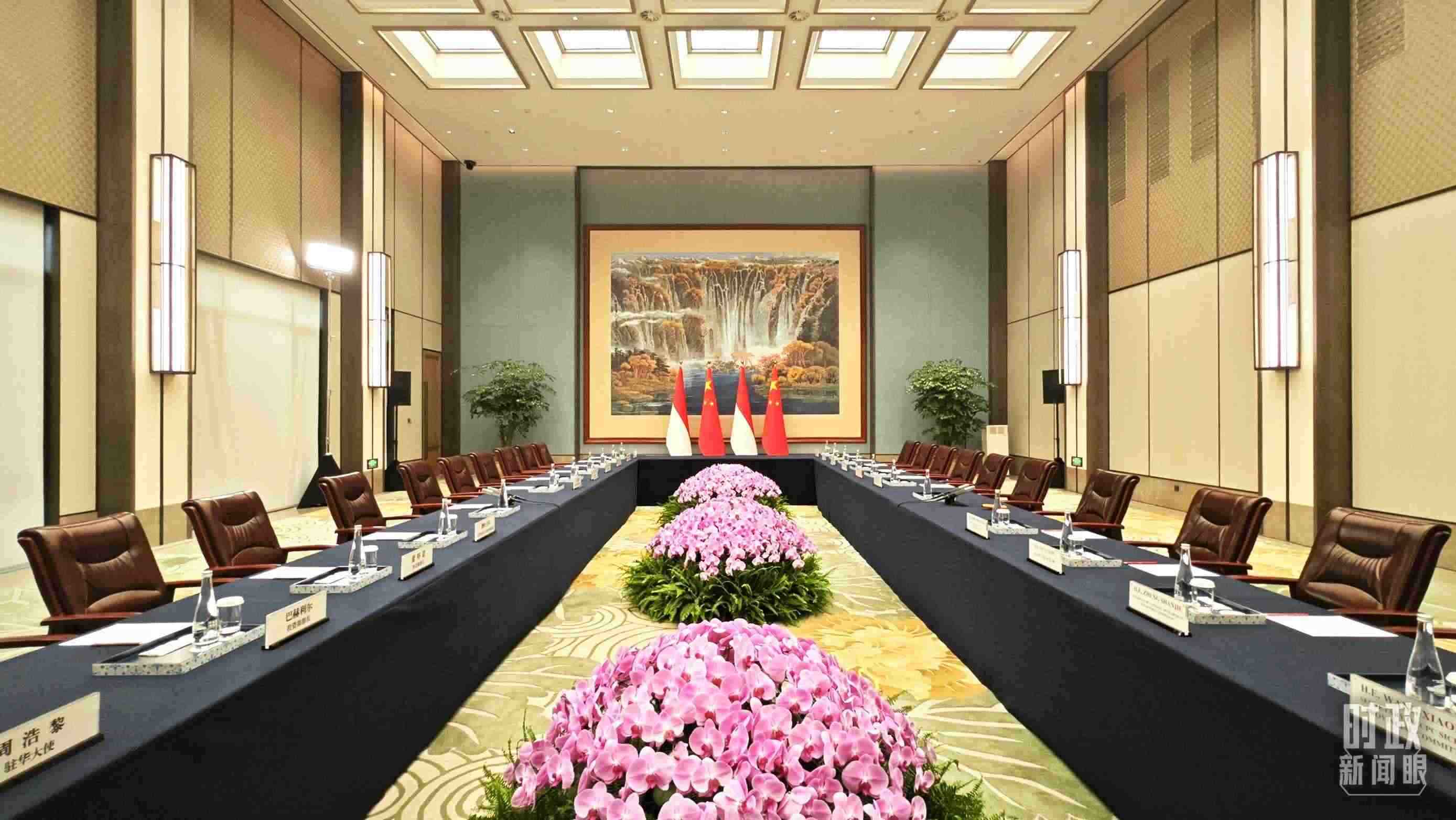 中印尼兩國元首在這里舉行會見。這是會見開始前的場景。（總臺央視記者許永松拍攝）