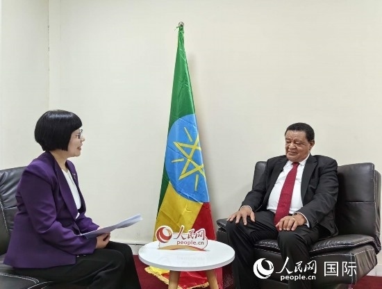 穆拉圖·特肖梅接受人民網(wǎng)記者唐維紅采訪。人民網(wǎng)記者 陳星星攝