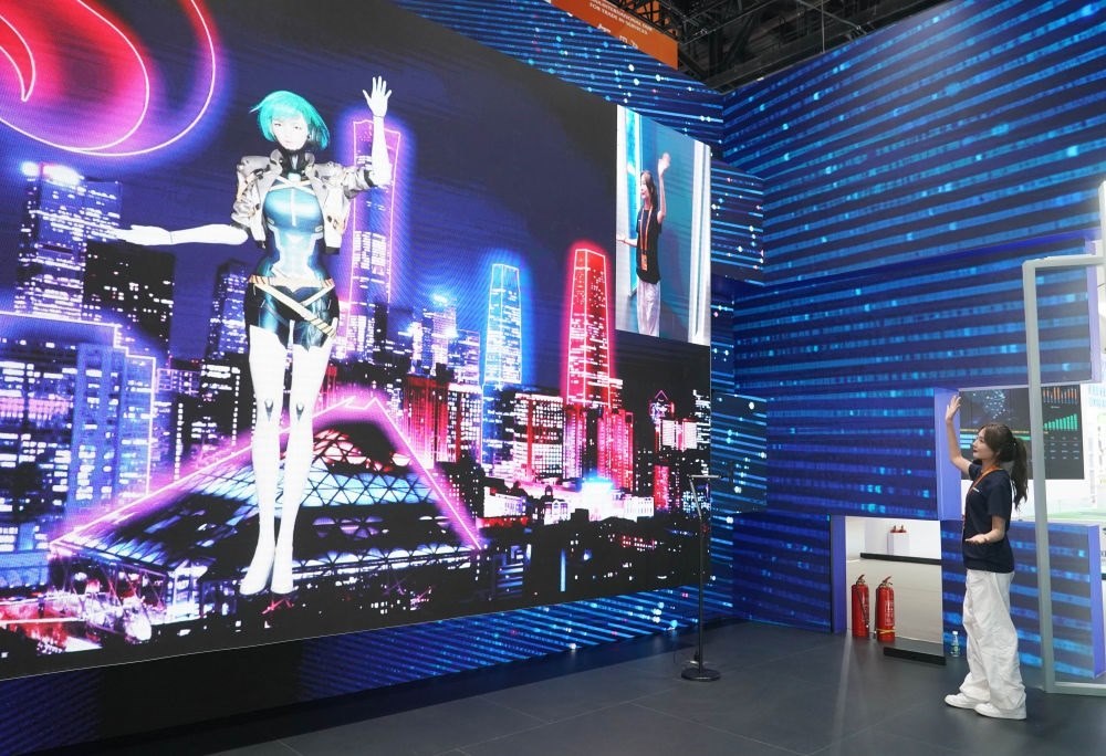 這是9月1日在國家會議中心拍攝的一款數(shù)字人。新華社記者 任超 攝