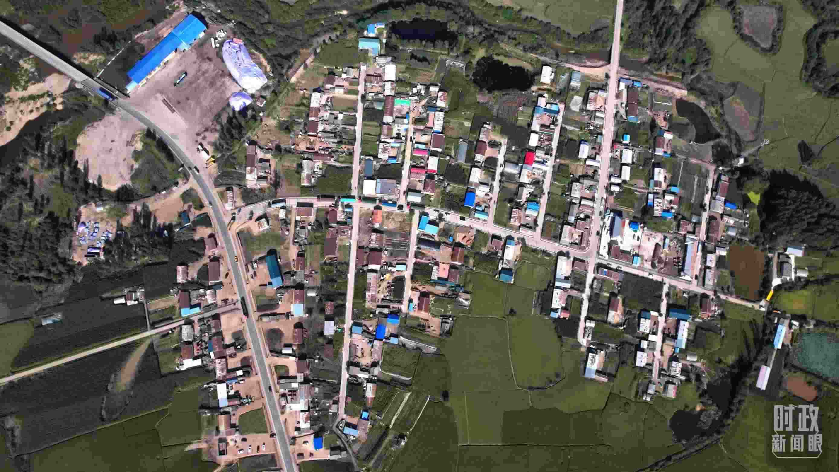 △9月7日，龍王廟村航拍。（總臺國廣記者李晉拍攝）