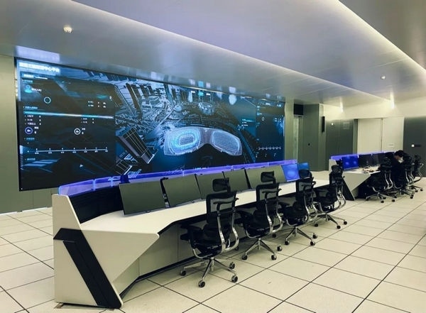 杭州奧體中心游泳館內(nèi)智慧可視化平臺(tái)。 圖片來(lái)源：場(chǎng)館建設(shè)方