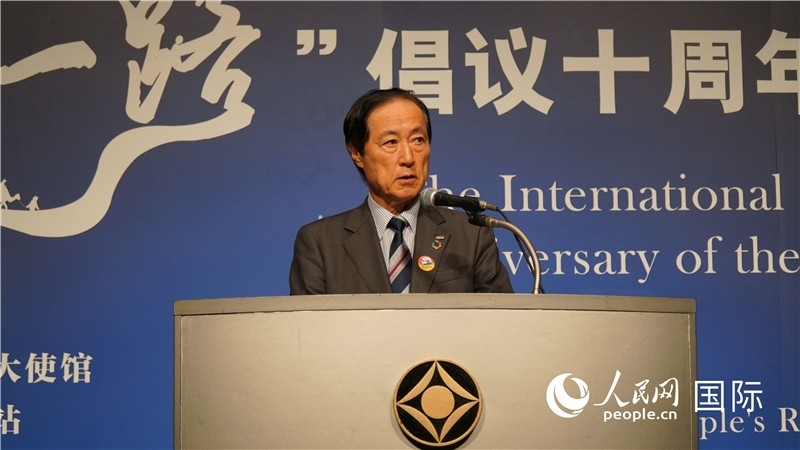 日本經(jīng)團(tuán)聯(lián)副會(huì)長(zhǎng)佐藤康博發(fā)言。人民網(wǎng) 蔣曉辰攝
