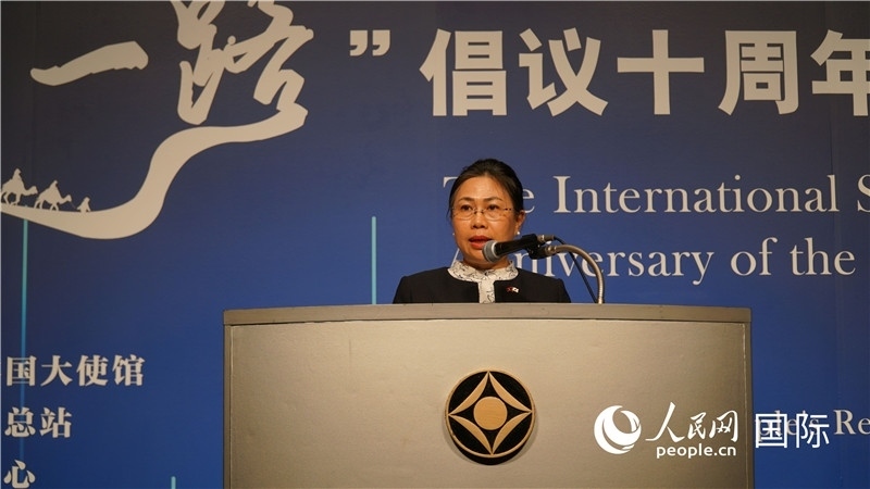 老撾駐日大使安拉萬發(fā)言。人民網(wǎng) 蔣曉辰攝