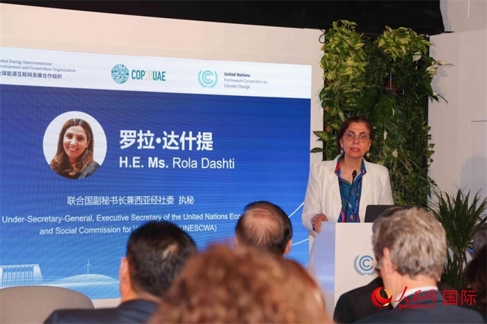 聯(lián)合國(guó)副秘書長(zhǎng)兼西亞經(jīng)濟(jì)社會(huì)委員會(huì)執(zhí)行秘書羅拉·達(dá)什提致辭。人民網(wǎng)記者 任皓宇攝
