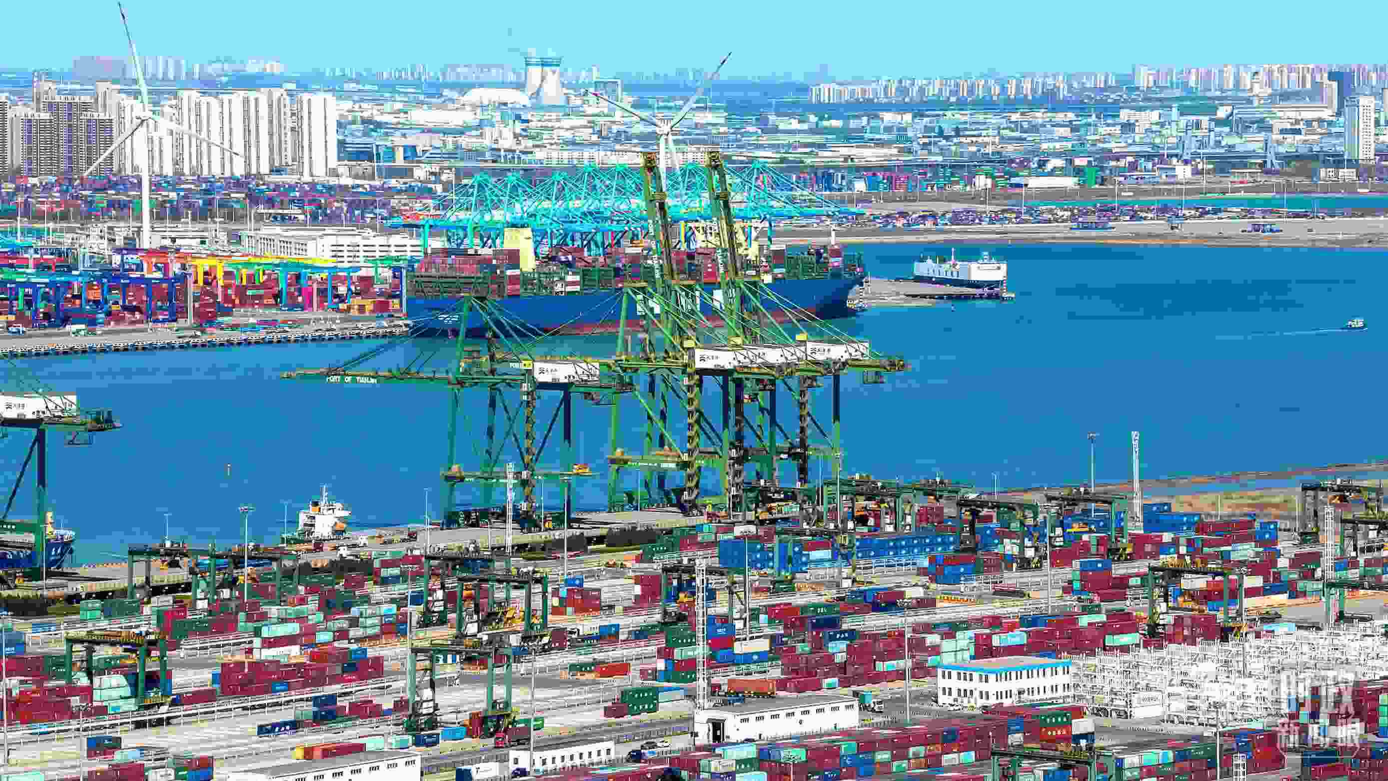 △俯瞰天津港。