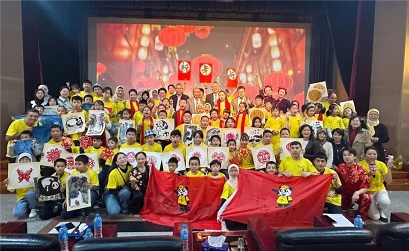 圖為2023“中華文化大樂園—埃及開羅營”閉幕式活動現(xiàn)場。主辦方供圖