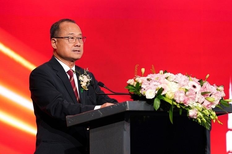 第十四屆全國政協(xié)常委、香港中華總商會會長蔡冠深致辭。阿聯(lián)酋中華工商總會供圖