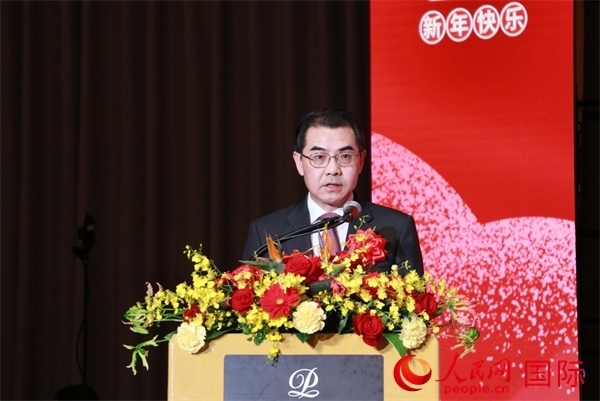 中國駐日本大使吳江浩致辭。人民網 許可攝