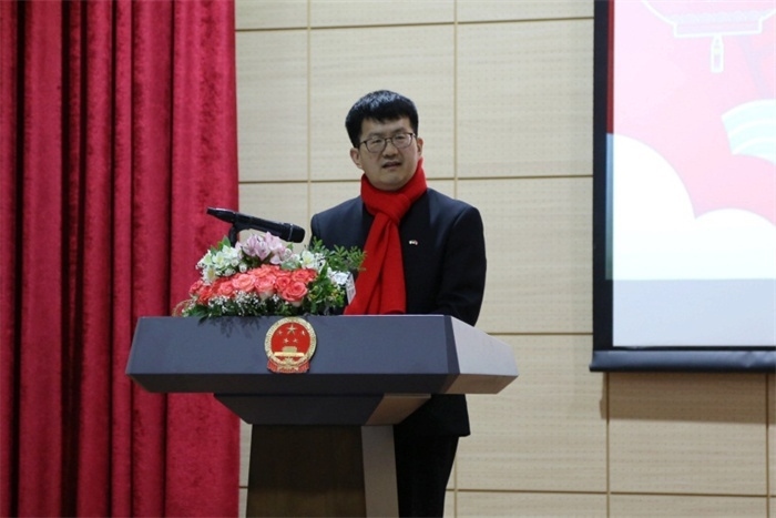 中國駐阿爾及利亞大使李健致辭。中國駐阿爾及利亞大使館供圖