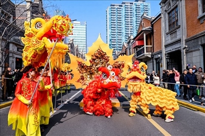 2024年2月10日，上海張園舉辦舞龍舞獅活動，為市民和游客獻上一場視覺盛宴。