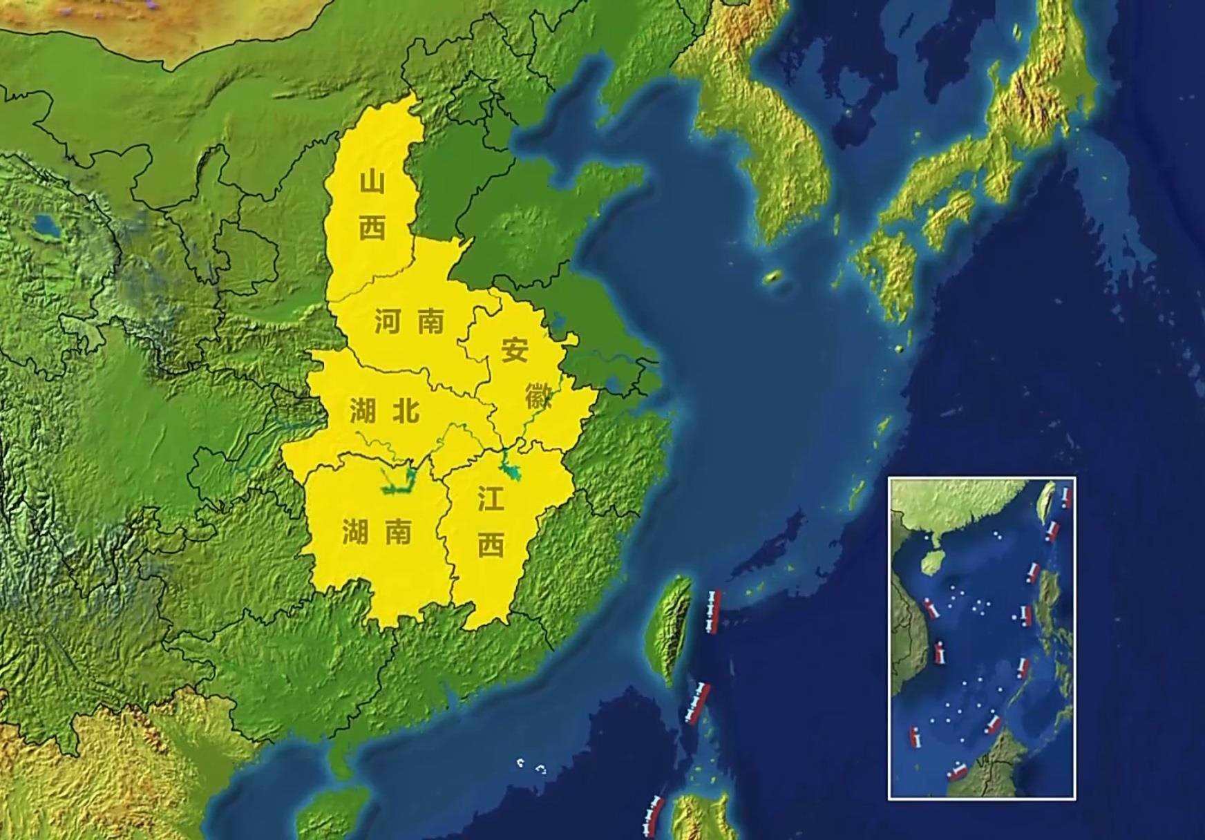 △中部地區(qū)包括晉皖贛豫鄂湘6省。