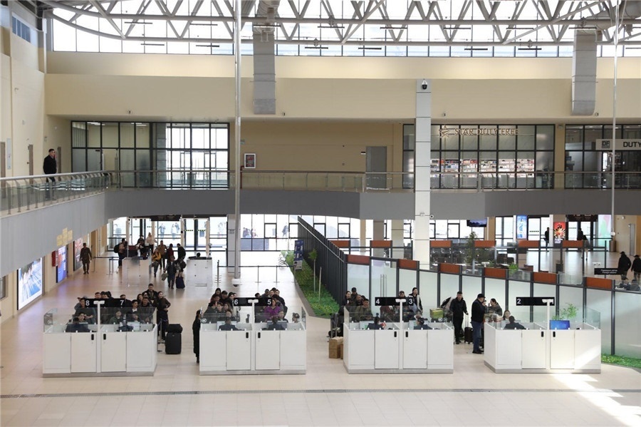 3月24日，扎門(mén)烏德口岸通關(guān)現(xiàn)場(chǎng)。駐蒙古使館供圖