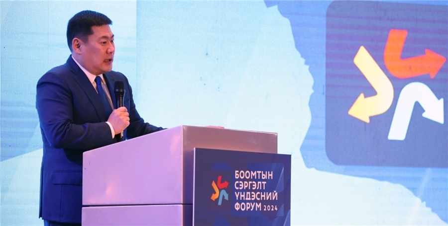 1.奧云額爾登總理致辭。圖片來源：蒙政府官網(wǎng)