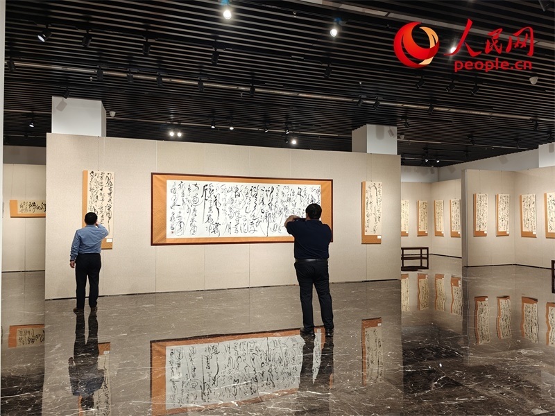 觀眾正在參觀展覽。人民網(wǎng)記者 韋衍行攝