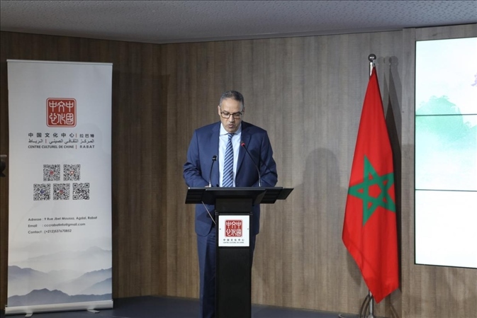 摩洛哥青年、文化和新聞部秘書長邁斯歐迪致辭，摩洛哥中國文化中心供圖
