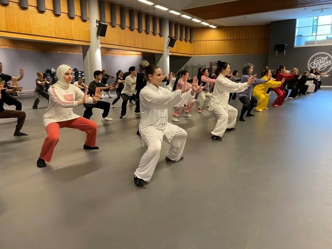 培訓(xùn)班學(xué)員學(xué)習(xí)太極拳。斯德哥爾摩中國文化中心供圖