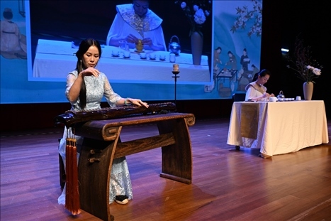 活動現(xiàn)場茶藝古琴表演。新加坡中國文化中心供圖
