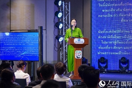 中國駐泰國大使館公使銜參贊常禹萌致辭。（普拉維攝）