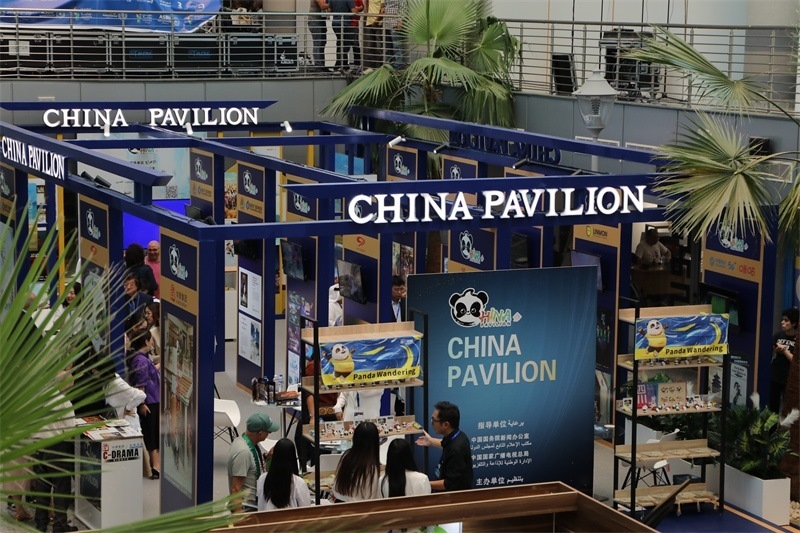 中國(guó)聯(lián)合展臺(tái)亮相阿拉伯廣播電視節(jié)。主辦方供圖