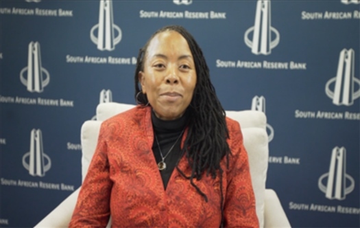 南非儲備銀行副行長、審慎監(jiān)管局首席執(zhí)行官芬迪?查齊巴納視頻發(fā)言。（中國建設(shè)銀行約翰內(nèi)斯堡分行供圖）