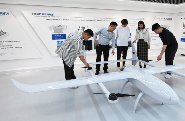 這是中科安飛（合肥）科技有限公司生產(chǎn)的無人機(jī)產(chǎn)品。（2024年5月16日攝）新華社發(fā)（郭如琦 攝）