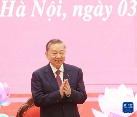 8月3日，在越南河內(nèi)，蘇林出席新聞發(fā)布會。新華社/越通社