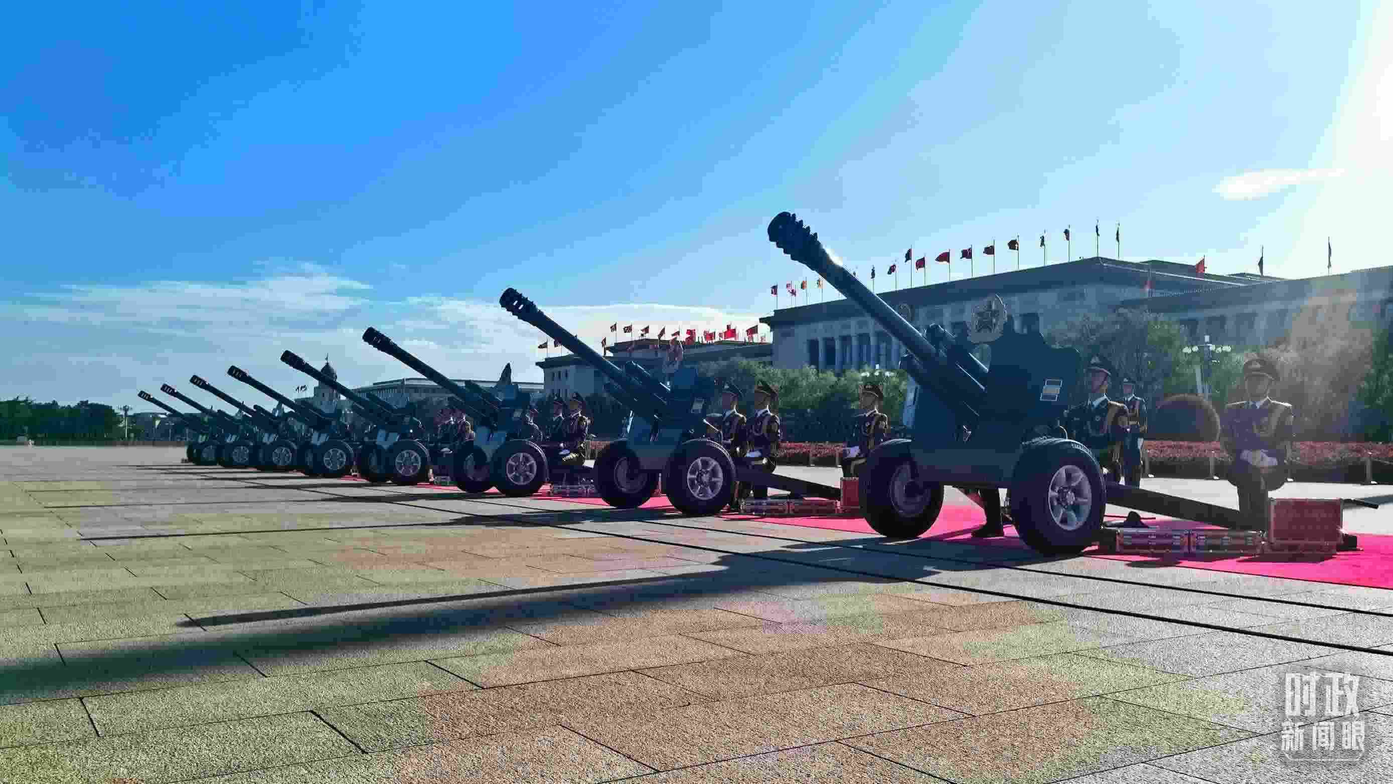 △天安門廣場的禮炮。（總臺央視記者王子杭拍攝）