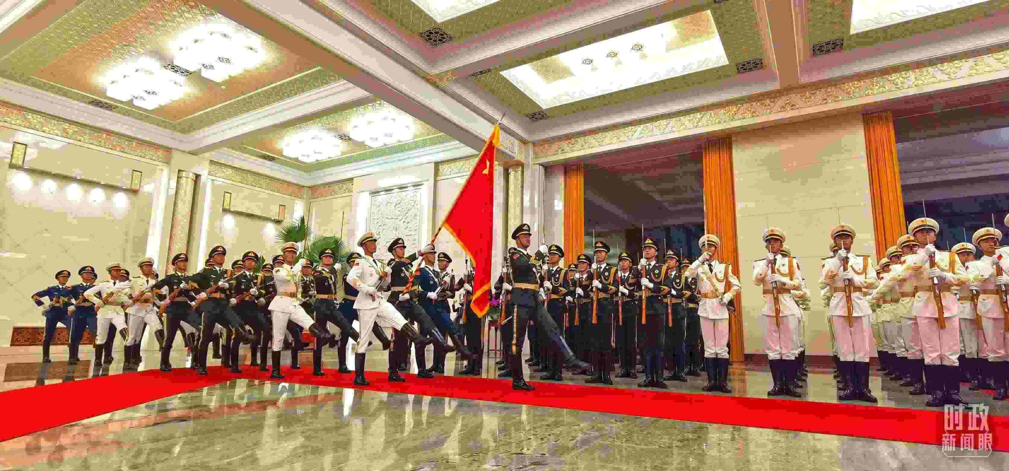 歡迎儀式上的儀仗隊(duì)。（總臺(tái)央視記者郭鴻拍攝）