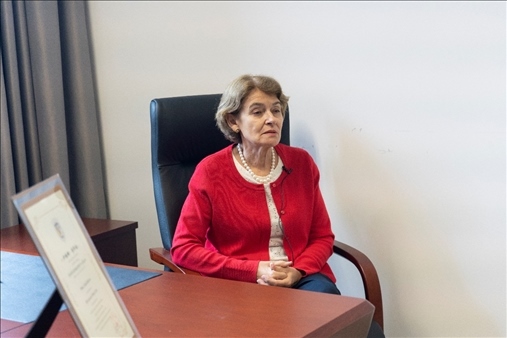 聯(lián)合國(guó)教科文組織前總干事伊琳娜·博科娃接受人民網(wǎng)采訪。人民網(wǎng) 常沙攝