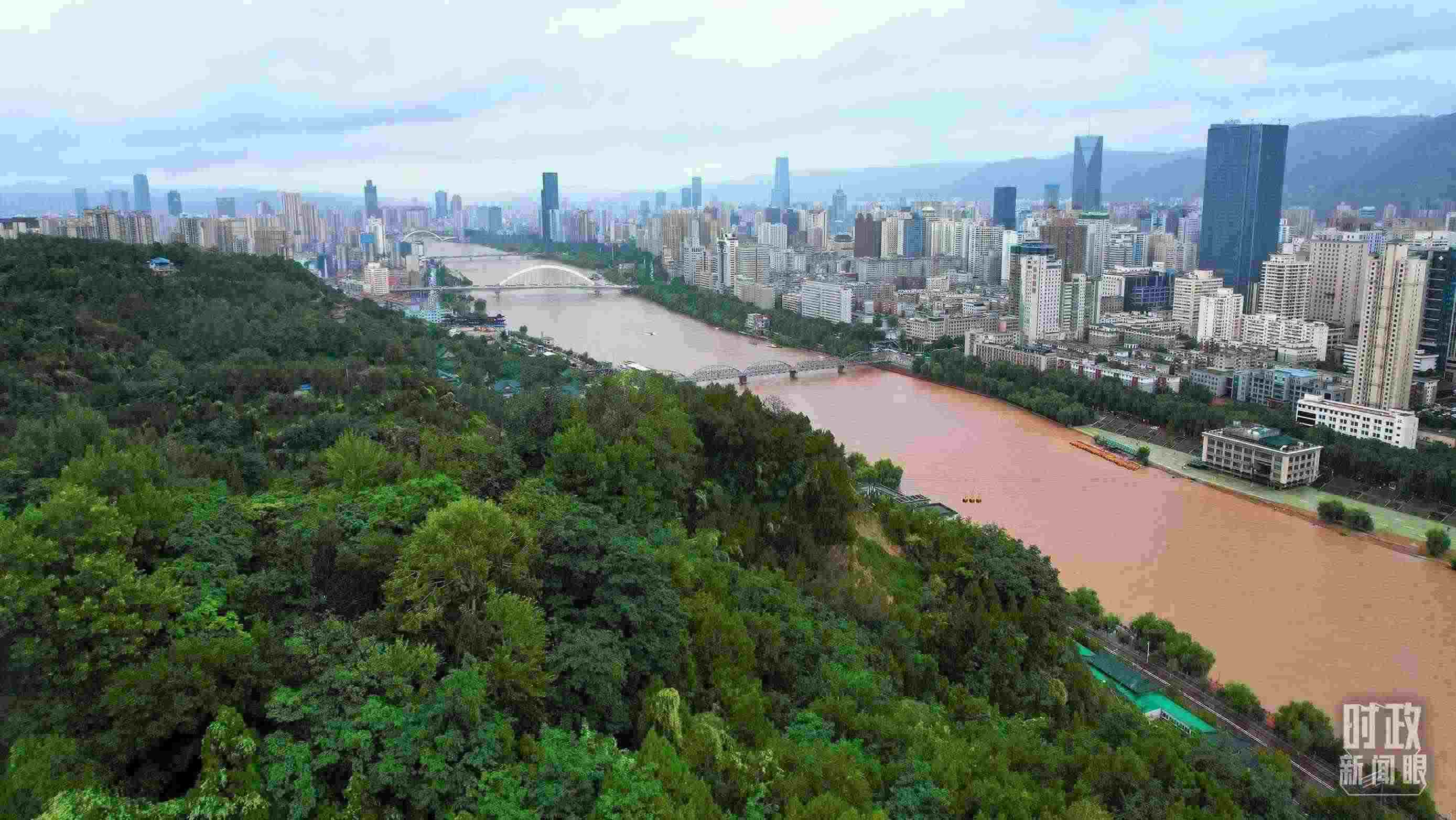 △黃河蘭州段。（總臺央視記者范凱拍攝）