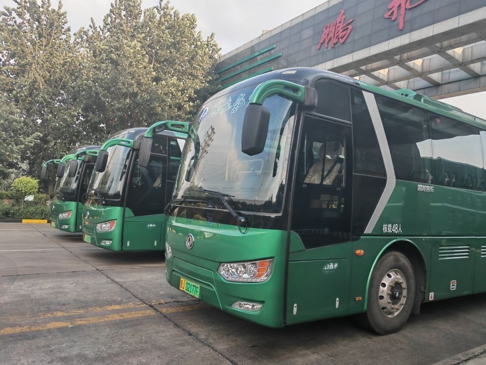 2024年9月4日拍攝的鵬飛集團的氫能大巴車。新華社記者 王勁玉 攝