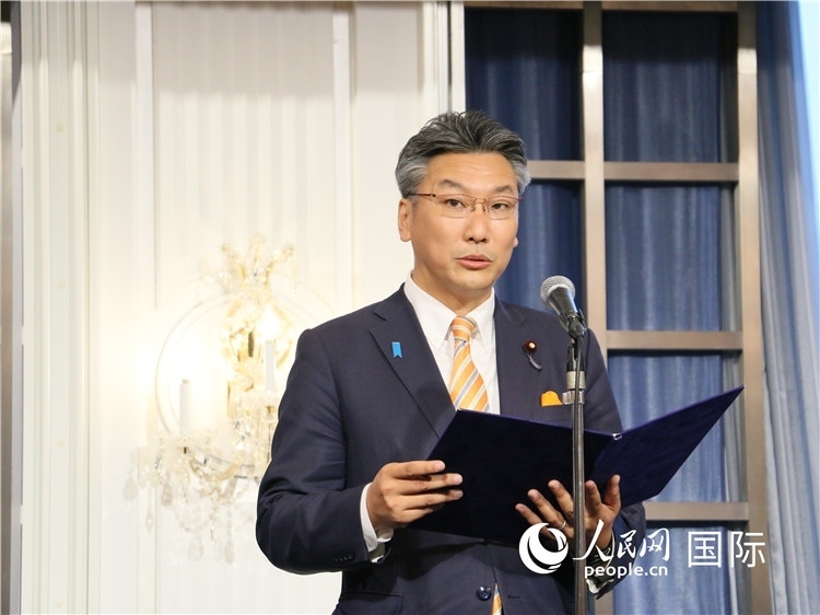 日本國貿促會長代理橋本岳致辭。人民網(wǎng) 許可攝