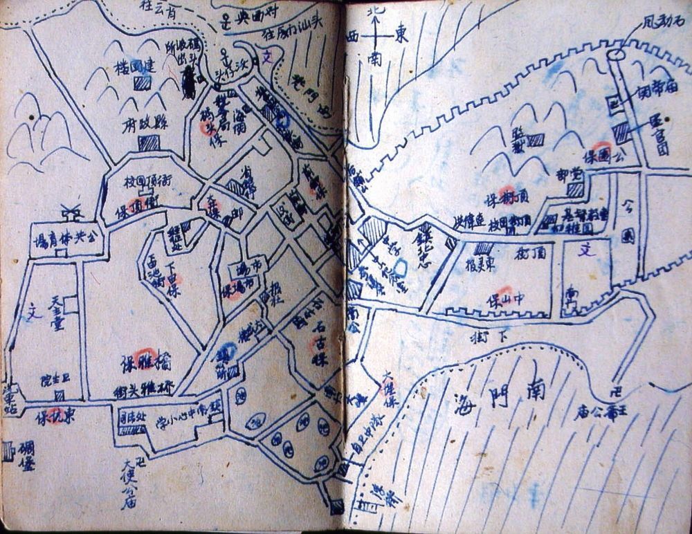 谷文昌在筆記本上繪制的東山建設(shè)規(guī)劃圖（資料照片）。