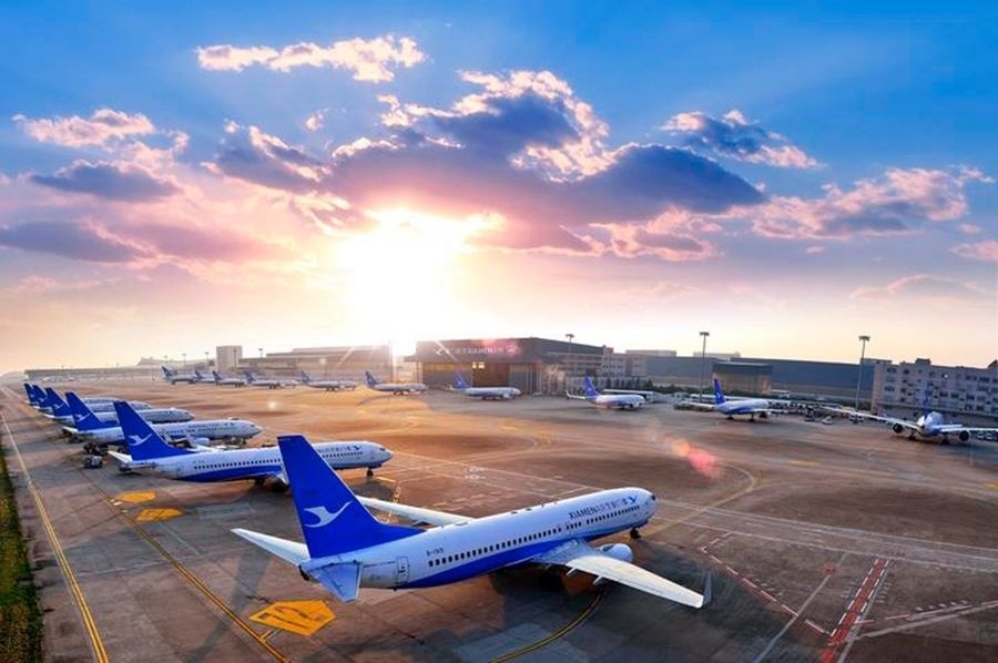 這是如今廈門航空的機隊照片。（廈門航空有限公司供圖）