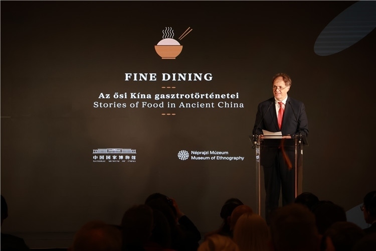 匈牙利文化和創(chuàng)新部副國務(wù)秘書喬鮑致辭。圖片由中國駐匈牙利大使館提供。