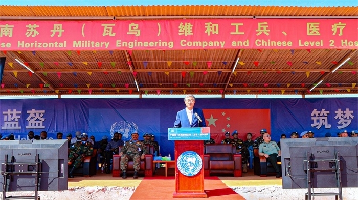 中國(guó)駐南蘇丹大使馬強(qiáng)發(fā)言。孫千攝