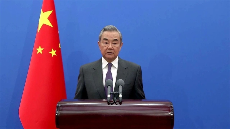 中共中央政治局委員、中央外辦主任王毅發(fā)表視頻致辭。主辦方供圖