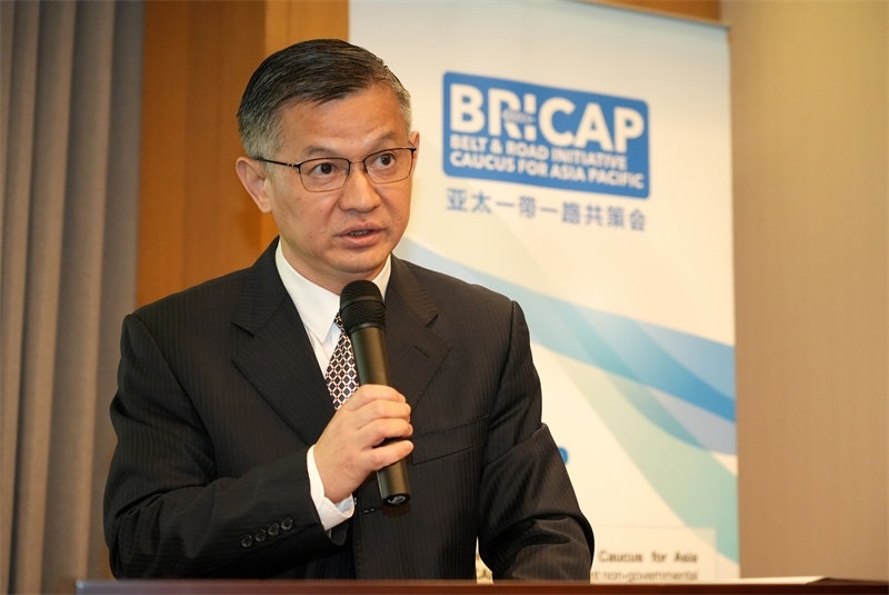 鄭學方作主旨演講。主辦方供圖