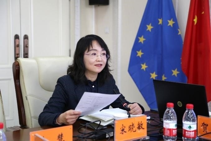 中國社會科學(xué)院歐洲研究所《歐洲研究》總編輯、中國歐洲學(xué)會秘書長宋曉敏教授主持研討會。吳迪攝