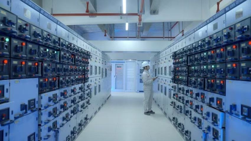 300兆瓦壓氣儲(chǔ)能示范工程低壓配電室。受訪者供圖