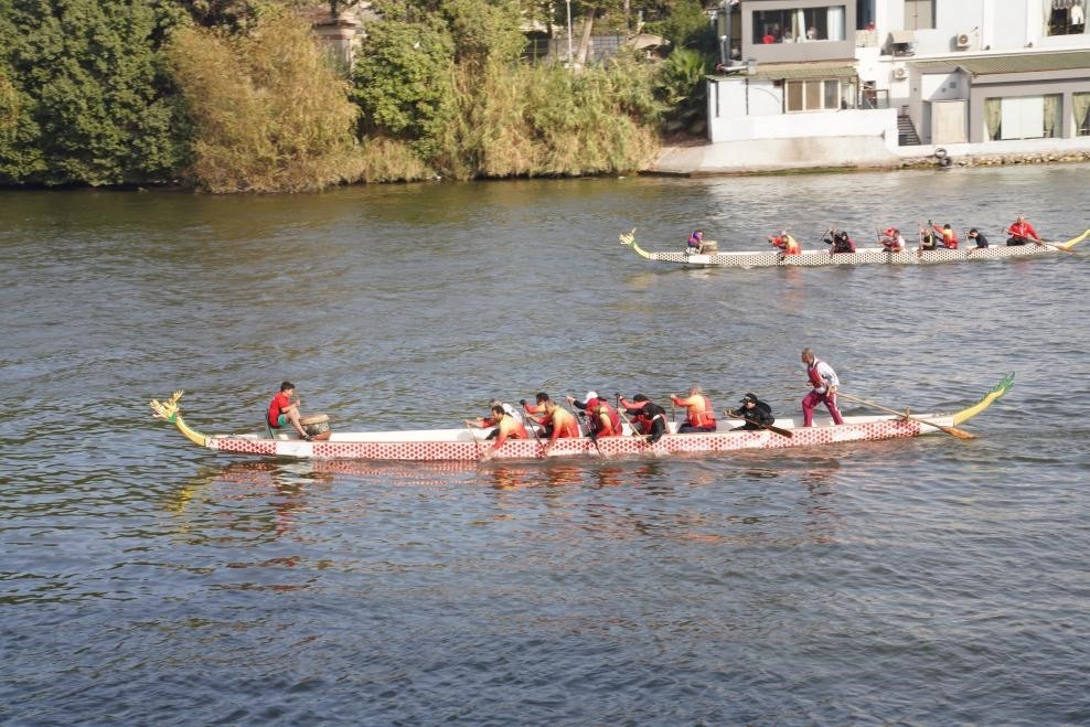 活動(dòng)現(xiàn)場(chǎng)龍舟競(jìng)技，共慶春節(jié)。開(kāi)羅中國(guó)文化中心供圖